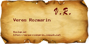 Veres Rozmarin névjegykártya